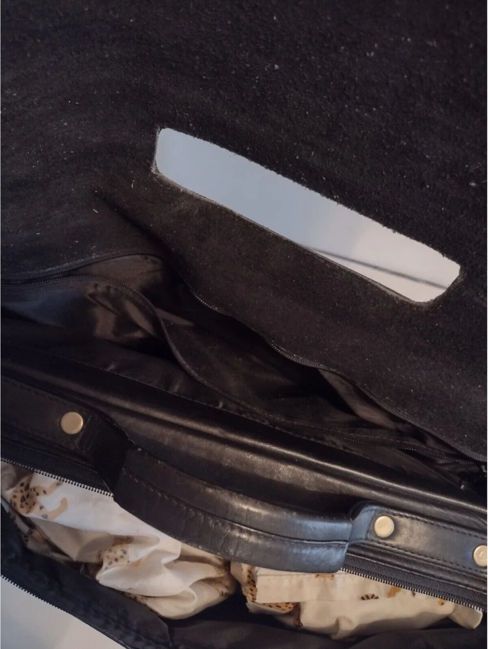 Vintage Black Leather Expandable Briefcase Portfolio Executive Lawyer Bag 17